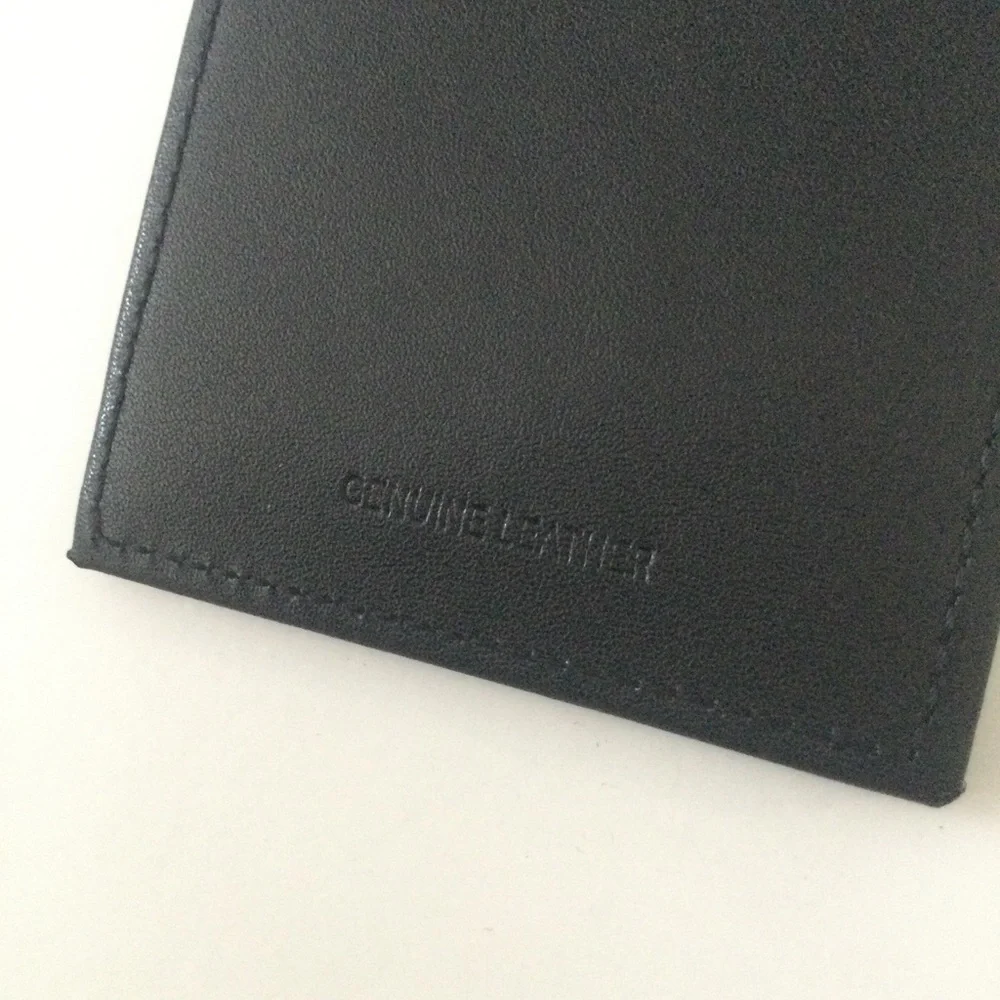 ORIGINAL PENGUIN BLACK LEATHER CARD CASE 3 CARD SLOTS NEW